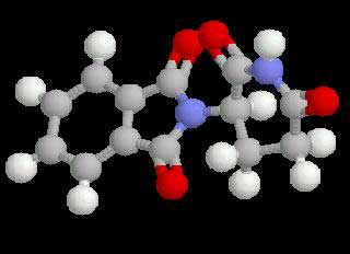 Thalidomide molecule in black